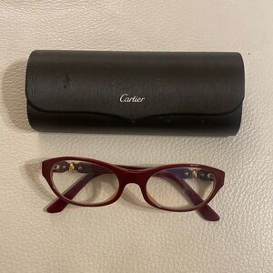 Cartier burgundy frame glasses
